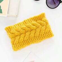 1条女士针织发带，纯色弹力护耳发带，配经典蝴蝶结，适合秋冬季日常佩戴，时尚发饰，女士发带 - 彩色 - 查看 6