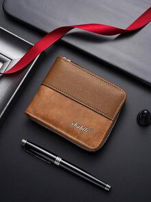 Nuovo portafoglio corto vintage da uomo, porta carte di credito, portafoglio con cerniera