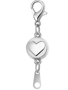 5pcs Fashion Magnetic Jewelry Clasps, Strong Magnet Necklace Clasp, Lobster Clasp, Bracelet Converter, Extension Chain, For Jewelry Making - Love Single Lobster Clasp + Stainless Steel Tag - View 3