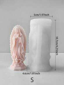 3D耶稣和圣母玛利亚硅胶模具 - 可重复使用，适用于DIY宗教蜡烛/肥皂/树脂/粘土工艺品，设计精美，适用于复活节/圣诞节/婚礼/洗礼，细节精准，可用于家居装饰/香薰石/环氧树脂/混凝土，是万圣节/圣诞节礼物/女士礼物的理想之选。 - 白色 - 查看 9