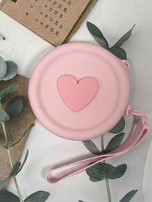 1 pieza Monedero de silicona de estilo simple, bolsa de almacenamiento de gran capacidad y forma redonda, bolsa de color sólido, adecuada para auriculares, cables de datos, lápiz labial, monedas, llaves, etc., tacto suave, fácil de limpiar y cuidar, simple y ligera, espacio razonable, alta portabilidad, adecuada para el hogar, el trabajo, las salidas y los viajes.