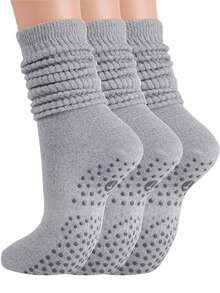 1/3/4 双女士防滑普拉提袜，休闲瑜伽袜，防滑功能，适合普拉提、芭蕾、舞蹈 - 彩色 - 查看 10