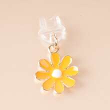 1 pieza Encanto de margarita amarilla/Tapón antipolvo para puerto de carga de teléfono móvil/Colgante decorativo/Adecuado para iPhone/Tipo-C/Conector Android