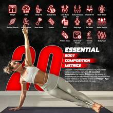 Báscula inteligente Bisonbody EssentiaMetrics – Detecta 20étricas de composición corporal, incluyendo peso, IMC, grasa corporal y muchoás – Se conecta a la aplicación de smartphone – Soporta 8 usuarios – Báscula digital - 20 Métricas de Salud - Ver 5