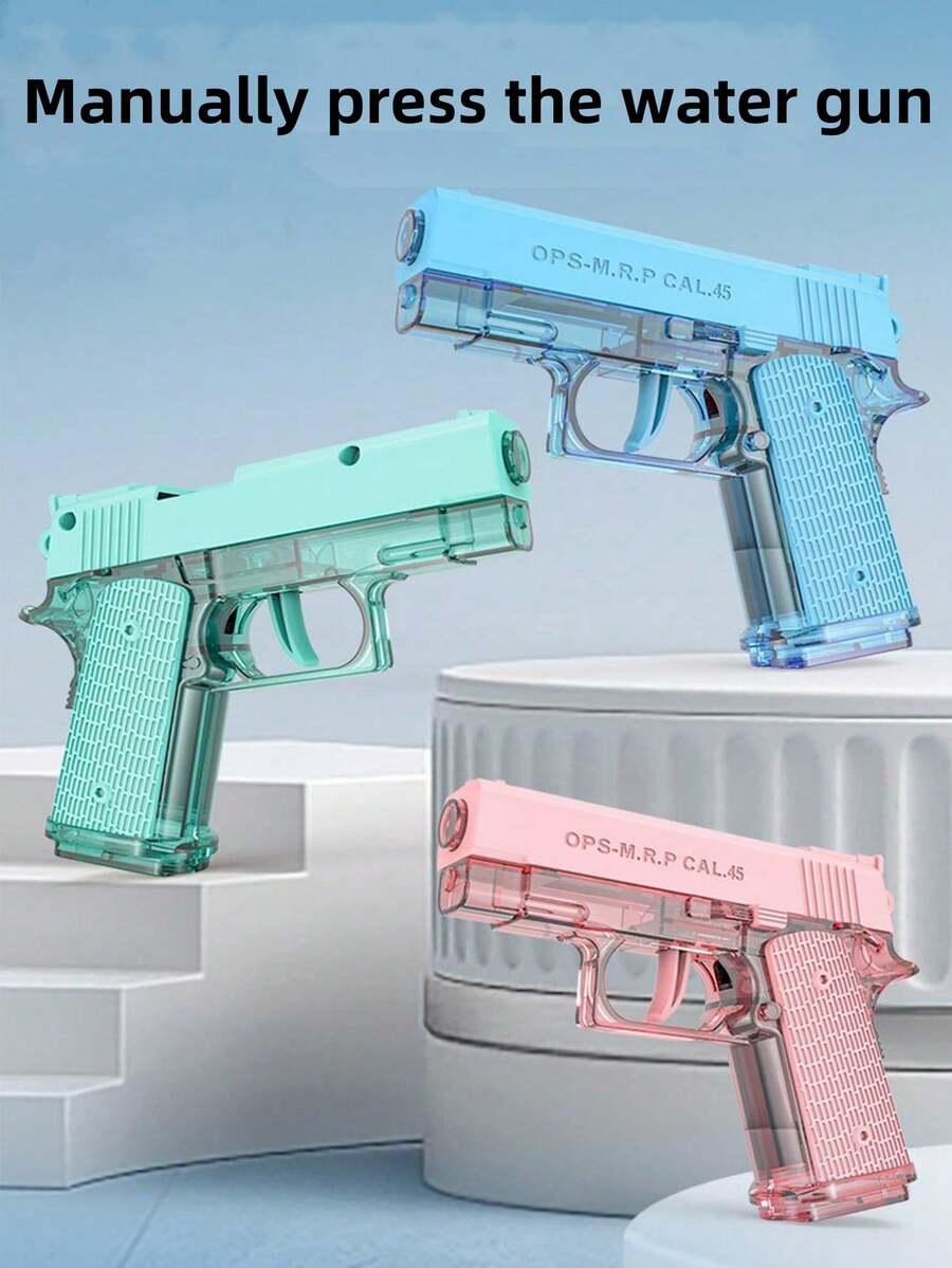一套1911型水枪，自动装弹，手动速射，射程远，夏季户外水枪，游乐园水枪玩具，户外沙滩水上运动玩具枪，节日礼物 - 彩色 - 查看 1