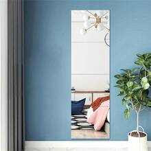 مرآة حائط مركبة مربعة من الأكريليك بأبعاد 30 سم + 35 سم، مرآة حائط ثلاثية الأبعاد من الأكريليك، مناسبة للسكن الجامعي وصالة اللياقة البدنية والممر والغرفة والديكور المنزلي