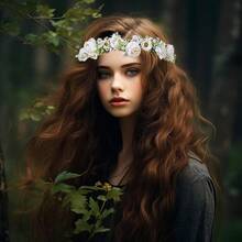 Girl Flower Crown Floral Crown Women Floral Headband Flower Headpiece Halo Boho Maternity Photo Props Wedding Party Prom White