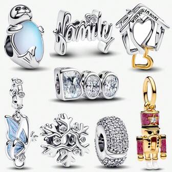 1 家庭系列 BOO 夜灯吊饰镀银手链项链 DIY 珠宝生日礼物周年纪念礼物