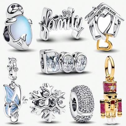 1 Familie Serie BOO Nachtlicht Charm Silber überzogenes Armband Halskette DIY Schmuck Geburtstags Geschenk Jahrestags Geschenk