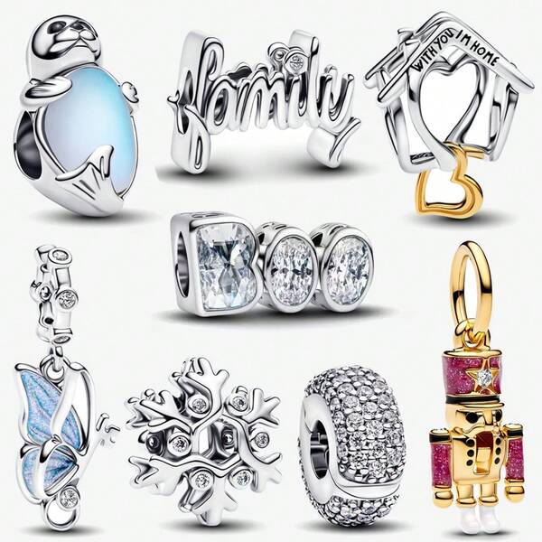 1 Shiny Two Tone Heart-Shaped Item Charm Silver Plating Is Suitable For Bracelets, Necklaces, DIY Gifts