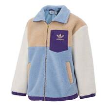 Adidas Women's Fleece Jacket Coat, Thickened Warm Short Top, Casual Fashion Korean Style Loose, Windproof Outdoor Sports Jacket - Blue - View 4