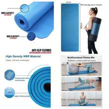Tapete de Yoga Antideslizante y Cmodos, Yoga para Ejercicio de Calidad y Ecolgico, 183x 61CM, Suavecito y Grueso, Deporte Colchoneta Fitness Alfombrilla Gimnasio de Ejercicio para YogaGymPilates - azul pálido - Ver 1