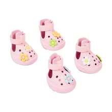 Dog Shoes Hot Pavement, Waterproof Dog Shoes Small Medium Dogs, Breathable Non - Slip Dog Boots Paw Protectors With Rubber Soles, Dog Booties Beach And Snow Pink, Large - 粉紅色+大號 - 查看 2