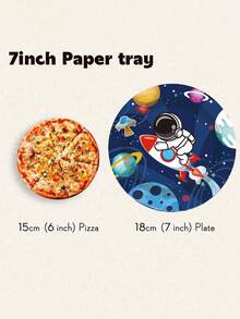 80/60/42/2/Set, Cartoon Astronaut Themed Party Supplies, Disposable Party Plates, Party Paper Plates. Includes 7-Inch Plates, 9-Inch Plates, Paper Cups, And Tissue Sets. Suitable For 16 People, Picnic Supplies, Birthday Parties, Camping, Decoration, And Celebration Events. Party Gifts, Bridal Gifts Party, Restaurant Decoration, Kitchenware, Party, Astronaut, Rocket, Space, Planet, Happy Birthday - Multicolor - View 4