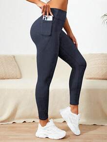 Summer Workout Women's Black Butt Lifting Waist Slimming Peach Hip Leggings For Gym, Sports, Outdoor, Yoga - Grey - View 3