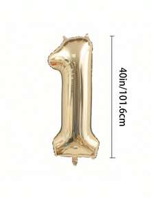 32/40 Inch Gold Number Helium Foil Balloons For Birthday Anniversary Party Decor, Gold Birthday Number Balloons For Adult & Kids Party, Photo Backdrop Decoration - Gold - View 5