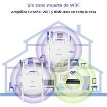 1200Mbps Repetidor de Señal WiF, 2.4G 300Mbps/5G 867Mbps, 4 Antenas, Extensor de Señal WiFi Inalámbrico Universal, Amplificador de Señal WiFi de Enchufe Pared, Repetidores de Red, WiFi Extender - Blanco/1200M - Ver 4
