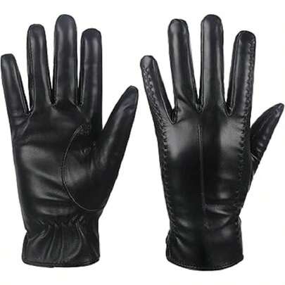 Women PU Leather Winter Driving Touchscreen Gloves Warm Motorcycle Driving Gloves