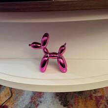1pc Nordic Pink Electroplating Small Balloon Dog Resin Sculpture Decoration Indoor Home Decoration Creative Animal Small Sculpture Resin Crafts Best - Pink - View 6
