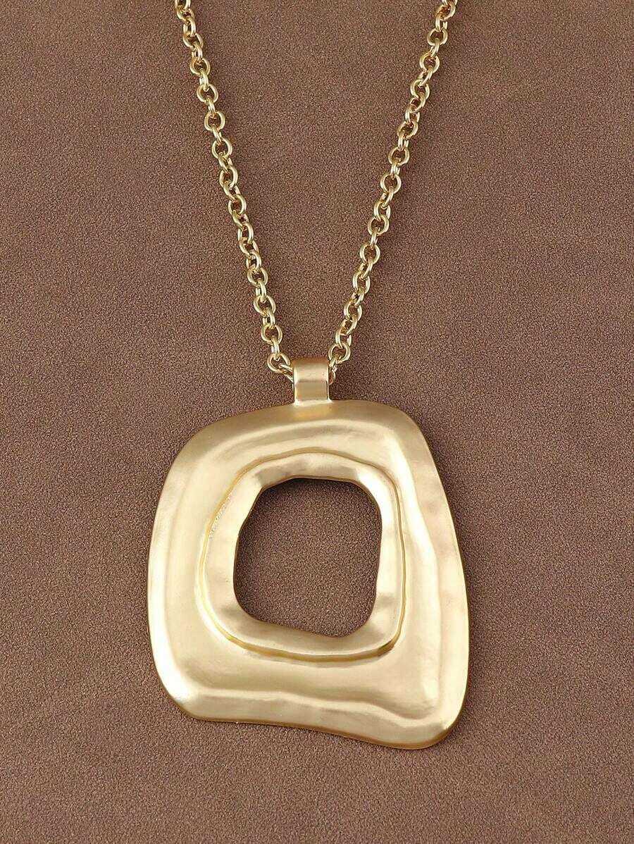 1 Piece Silver/Matte Gold Large Boho Open Charm Pendant Chain Statement Necklace Women,Western Jewelry,Valentine's Day,Jewelry,Necklace,Bracelet Set,Wedding Jewelry,Bracelets Women - Nhiều màu - Xem 1