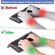Suport pentru tastatură de computer, ridicător de tastatură acrilic pentru desktop cu bandă inferioară din silicon, suport ergonomic pentru tastatură de computer, platformă de tastare confortabilă fără instalare, suport pentru tastatură pentru birou, acasă, școală