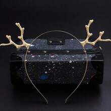 Reindeer Antler Headband Christmas Deer Antler Hairband Fawn Horn Hair Bands Women Hair Hoop Headpiece Accessories