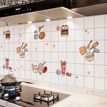 加厚防水防潮厨房墙贴，耐油耐热，家居装饰墙纸 - 彩色 - 查看 4