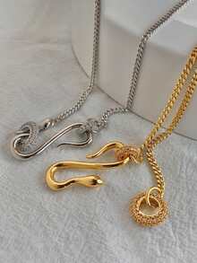 Snake Chain Necklace For Men, 18K Gold Plated Cuban Link Choker, Full Zirconia Inlay, Hip Hop Jewelry, Fashion Statement Collar Necklace - Gold - View 3