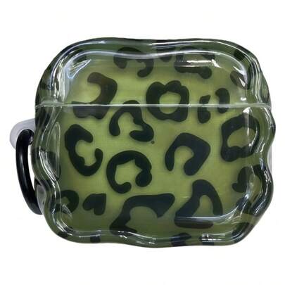 غطاء سماعة الأذن بطبعة نمر باللون الأخضر الزيتوني، غطاء سماعة الأذن IMD مع سلسلة مضادة للفقدان، غلاف واقي مناسب ل- 1/2/3/4/Pro