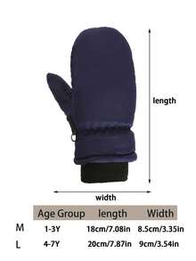 1 件儿童冬季保暖手套，防风滑雪手套，适合户外运动，男孩女孩滑雪、滑冰、单板滑雪、铲雪、雪橇和其他冬季户外活动，圣诞礼物