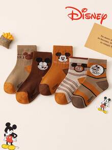 Disney 10/5 Authentic Mickey Mouse Family Children's Socks, Maillard Color Series, New Year's Gift Socks, Boys' Winter Socks, Mickey Cartoon Christmas New Year Animation Socks, Boys' Socks, Indoor Floor Socks, Creative Gift Socks, Socks For Children
