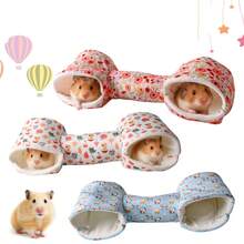 1pc Hamster Tunnel House Guinea Pig Bed Tunnel Cave House Gerbil Bed Hideouts Hideaway Toy For Dwarf Rabbit Bunny Ferret Hamster Chinchilla Hedgehog Ferrets Washable Cage Nest Winter Sleeping Bed Cage