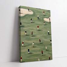 1 件复古高尔夫球场墙壁艺术 - 极简主义绿色抽象帆布印刷，无框，适合客厅、卧室或办公室装饰，是送给高尔夫爱好者的完美礼物，高尔夫装饰 - 彩色 - 查看 17