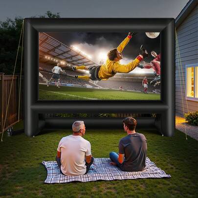 20 Ft Inflatable Movie Screen, 600D Washable Inflatable Projector Screen With Portable Storage Bag, 16:9 Easy Set Up Movie Projection For Outdoor Backyard, Home Theater, Theme Party, Pool Fun