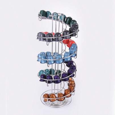 Porta capsule di caffè, porta capsule per sala da tè, porta capsule girevole a 360 gradi, porta capsule in metallo di grande capacità