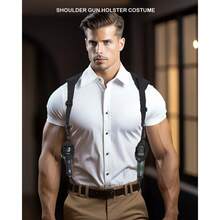 一体式隐蔽携带肩套 - 可调节枪套，适用于紧凑型至大型手枪，带双弹匣袋（左/右手） - 战术 EDC 装备，适用于靶场和户外使用 - 秋季狩猎必备品、枪支拥有者的节日礼物、战术、射击场必备品、自卫升级 - 彩色 - 查看 9