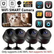 1 ou 2 mini câmeras inteligentes, câmera de residencial, compatível apenas com Wi-Fi de 2,4 GHz (não compatível com 5 GHz), bateria recarregável, visualização remota em tempo real via aplicativo, ideal para monitoramento residencial, mini câmera sem fio, câmera de vigilância, câmera para animais de estimação, câmera compacta. - Preto - Ver 4