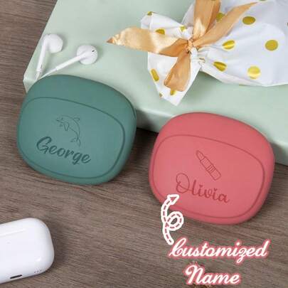 Customized Silicone Earphone Storage Bag, Wired Earphone Case, 4-In-1 Data Cable Organizer, Mini Travel Storage Pouch, Personalized Gifts