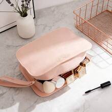 Borsa portaoggetti con cerniera rosa da donna, comoda da trasportare, con uno stile fresco e dolce, adatta per viaggi di lavoro, viaggi, uso quotidiano, conservazione di cosmetici e campioni