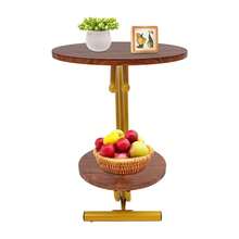 RibasuBB Round 2-Tier Side Table With Storage Shelf For Living Room And Bedroom, Sturdy Carbon Steel Frame, Modern C-Shaped Design, Easy Assembly And Maintenance - Multicolor - View 7