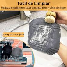 Paquete de 2 de Silicona para Freidora de Aire, Accesorios Reutilizables Antiadherentes, Resistente al Calor, Ollas para Freidora, Horno, Microondas Gris+ Rojo - Gris + Rojo - Ver 6