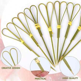 10-100 pezzi Spiedini di bambù, stuzzicadenti per frutta, bastoncini per caramelle. Adatti per antipasti, torte, dessert, ideali per compleanni, matrimoni, famiglia, ristoranti, feste, bar, picnic, lauree. Accessori per la tavola, Natale
