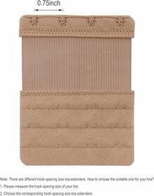 4 Hook Bra Extenders, Soft Stretchy Comfortable Strap Extender - Skin Color - View 6