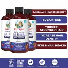 Mary's Daily Liquid Hair Formula - Hair Support - Thicker Hair For Women - Healthy Hair Habits - With SesZenBio - Biotin - Vitamin C - 16 Fl Oz - Three Pack - 查看 1