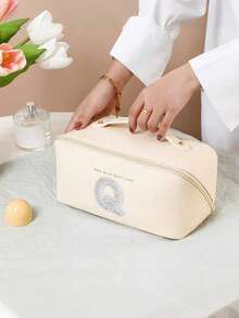 1pc Waterproof PU Leather Makeup Bag, Transparent Toiletry Bag, Large Capacity Travel & Swimming Bag, Dry & Wet Separation Cosmetic Organizer Bag, Portable Waterproof Toiletry Bag, Travel & Swimming Bag, Bathing & Fitness Organizer Bag, Transparent Waterproof Beach Bag, Oval Cylindrical Beach Tote, Transparent Beach Bag, Shoulder Bag, Swimming Bag, Bathing Organizer Bag - Multicolor - View 59