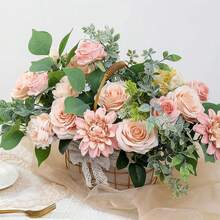 Artificial Rose Box Faux Roses Real Touch Fake Flowers For Home Floral Arrangements Valentines Day Table Centerpiece - 粉色 - 查看 1