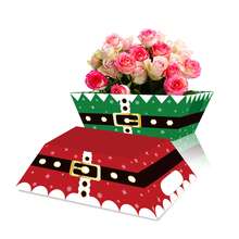 4pcs Christmas Gift Basket Set - Santa Claus Belt Cardboard Basket Bags, Christmas Party Favor Packaging Supplies, Christmas Candy Bags, Christmas Tree Baskets, Christmas Gift Bags, Christmas Gift Boxes - Multicolor - View 3