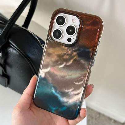 Painted Graffiti Double Layer Ink Gradient Creative Art Design Phone Case Compatible With Apple 17 Pro Max/ 16 Pro Max/15 Pro Max/14 Pro/13 Pro, Suitable For Men And Women