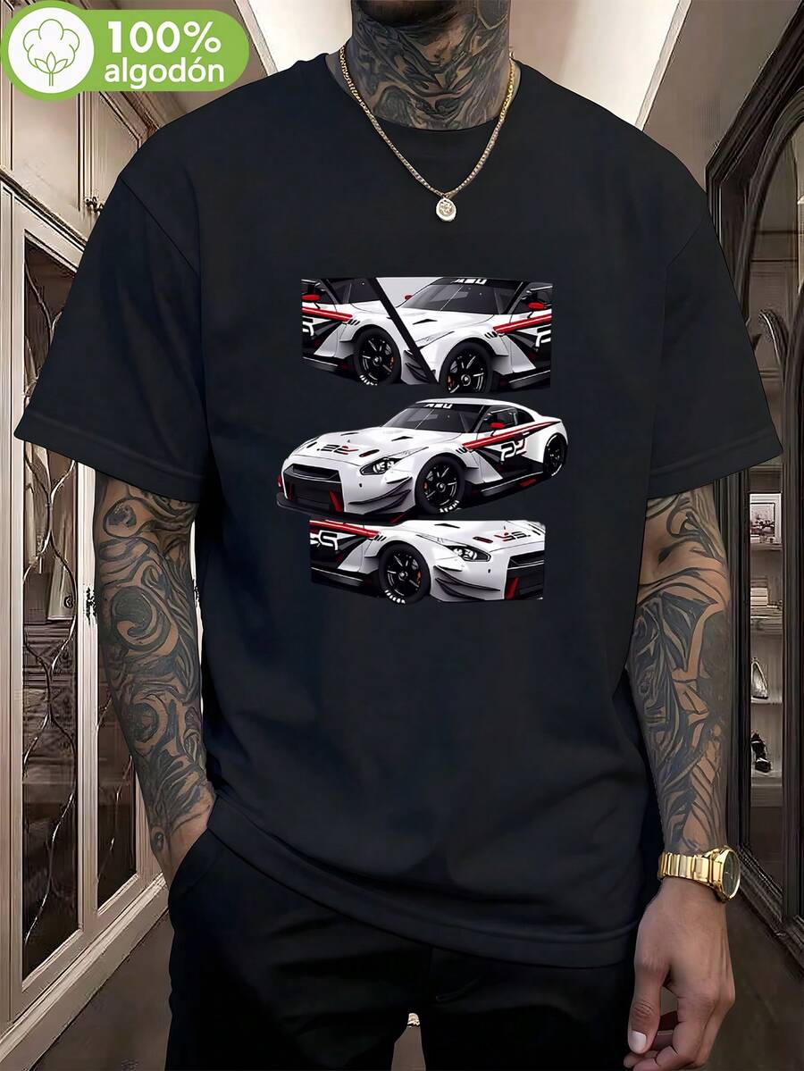 Camiseta Hombre de Coche Deportivo Nissan GT-R, 100% Algodón Negro, 180g, Especial para Aficionados al Automovilismo, Moda Aventurera y Dinámica, Perfecta para Salidas y Eventos Automotrices, Ligera y Fresca,camisas para hombre,ropa de hombre,ropa para hombre,camisetas para hombre,playeras casuales de hombre,playeras para hombre,ropa hombre,camisas hombre,manfinity hombre,tops para hombre,playeras de hombre casual,hombres playeras,conjunto hombre,playera hombre,envio nacional,playera negra de hombre,nacional envio,playera blanca de hombre,playera de hombre,camisas de hombre,playeras de hombre,sudadera para hombre,playeras,disfraz halloween hombre,sudaderas para hombre,halloween,playeras hombre,camisas,camisa de hombre,blusas,playera manga larga hombre,kpop demon hunter,halloween hombre. - Negro - Ver 1