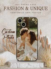 1pc Customized Allover Print Phone Case, Personalized Full-Print Protective Cover, Customizable Phone Case, Suitable For Christmas, Halloween, Anniversary, Valentine's Day, Birthday, Wedding, Mother's Day, Father's Day, Best Friend, Gift For Mom/Dad, Girlfriend, Boyfriend